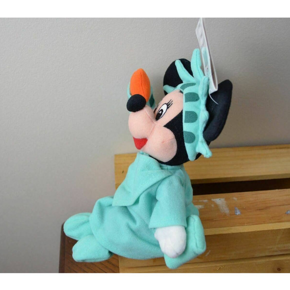Disney Bean Bag Statue of Liberty Minnie Mouse Stuffed Plush Doll Toy 10" - Picture 2 of 9